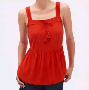 Pre- Love Banana Republic Women’s Size Small Strappy Peplum Tank Aperitivo Red
